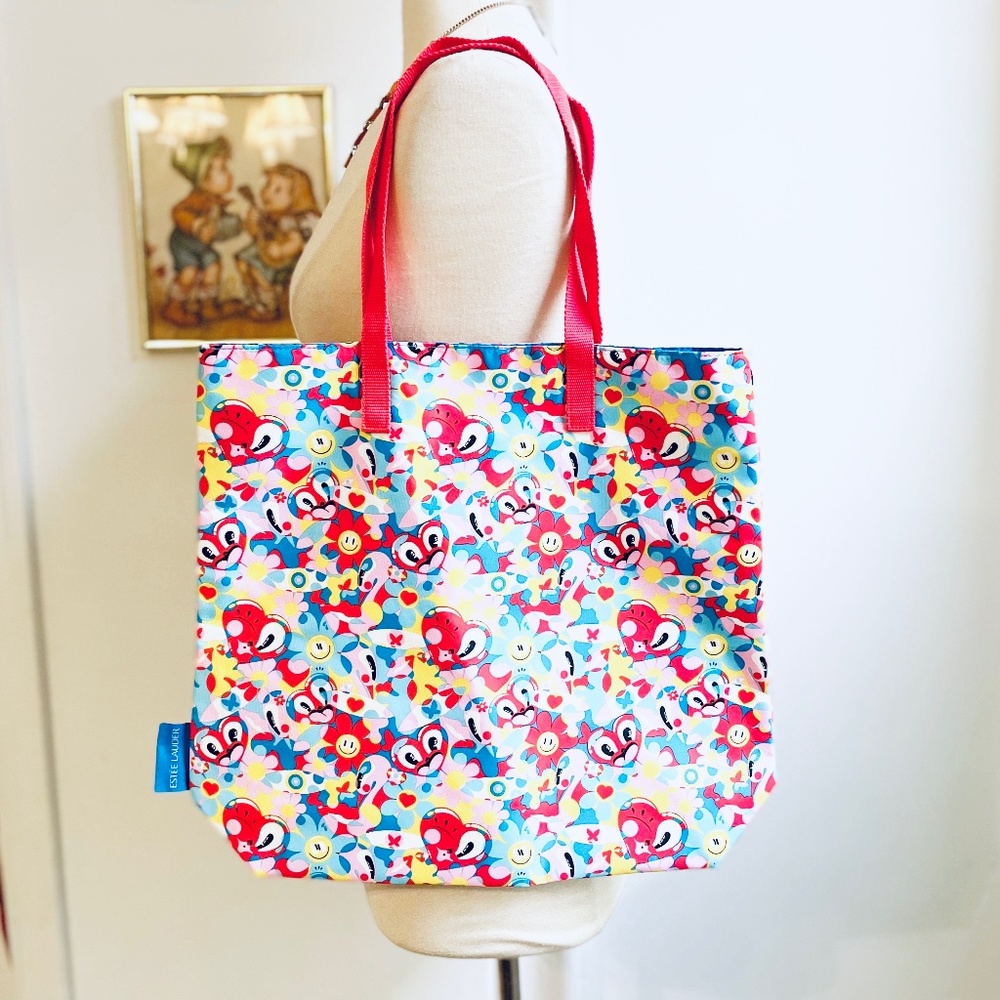 NWOT Estee Lauder Hattie Stewart Recycled Tote Shopping/Beach Bag Floral